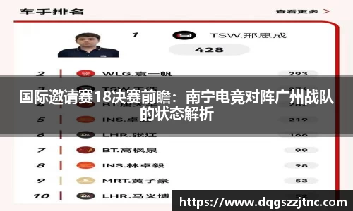 国际邀请赛18决赛前瞻：南宁电竞对阵广州战队的状态解析